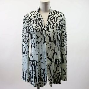 Diane von Furstenberg mint leopard blazer size 8
